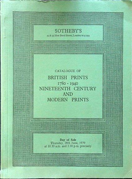 Catalogue of british prints 1780-1940 - copertina
