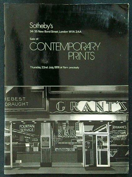 Sale of contemporary prints 22nd july 1976 - copertina