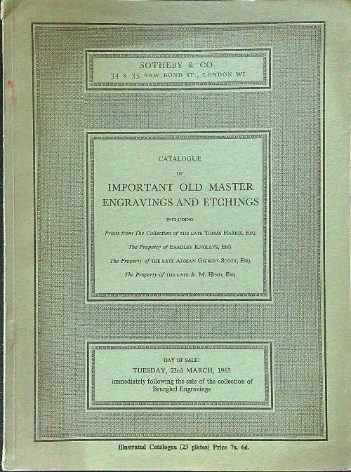 Catalogue of important old master engravings and etchings