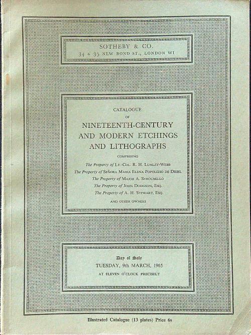 Catalogue of nineteenth-century and modern etchings and lithographs