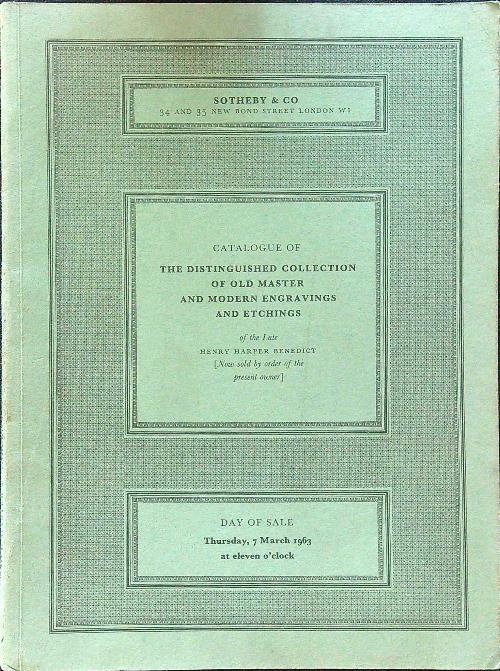 Catalogue of the distinguished collection of old master and modern engravings and etchings