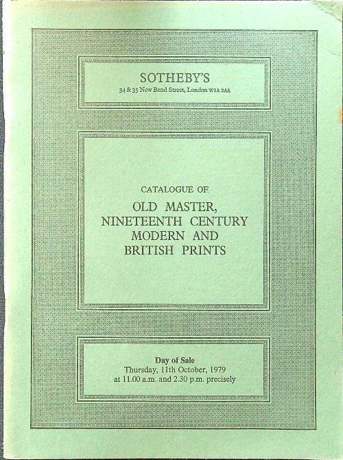 Catalogue of old master, nineteenth century modern and british prints