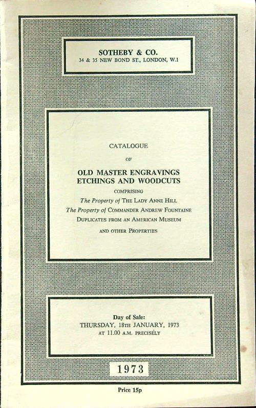 Catalogue of old master engravings etchings and woodcuts - copertina