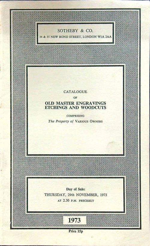 Catalogue of old master engravings etchings and woodcuts - copertina