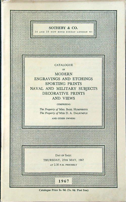 Catalogue of modern engravings and etchings sporting prints naval and military