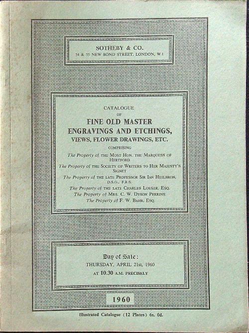 Catalogue of fine old master engravings and etchings, views, flower drawings, etc - copertina