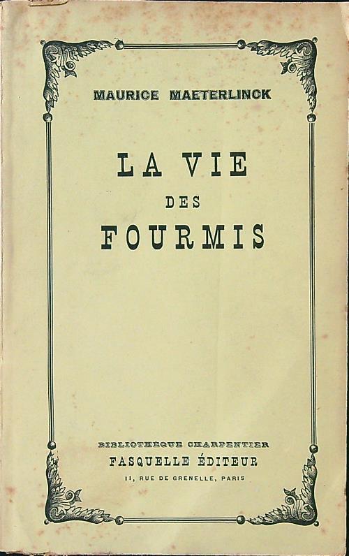La vie des fourmis - Maurice Maeterlinck - copertina