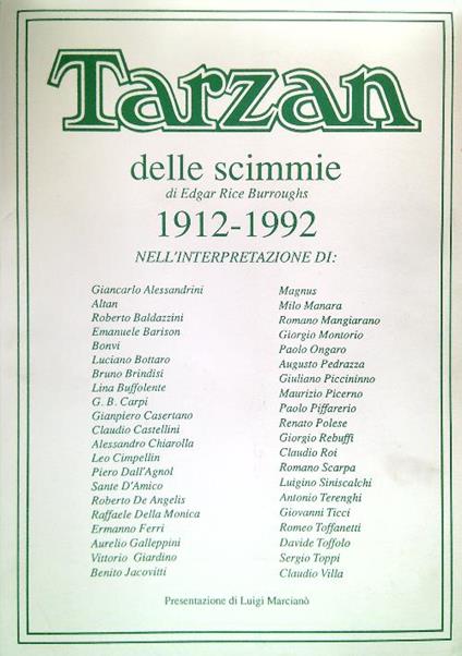 Tarzan delle scimmie 1912-1992 - Edgar Rice Burroughs - copertina