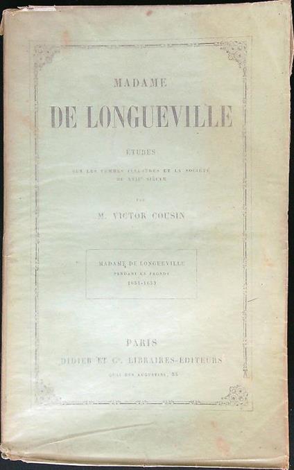 Madame de Longueville. Etudes - copertina
