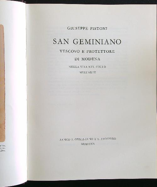 San Geminiano - Giuseppe Pistone - copertina