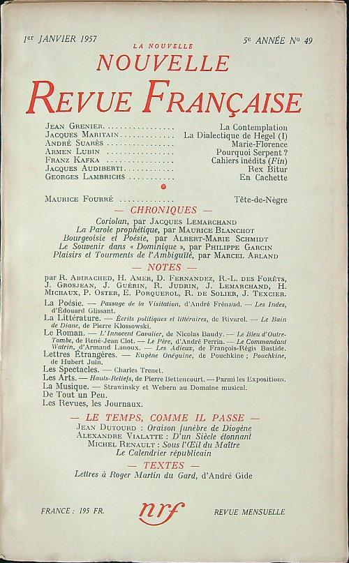 La nouvelle revue francaise n. 49/janvier 1957