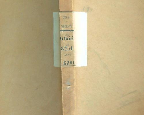 Leggi e decreti dal 6688 al 6751. Anno 1890
