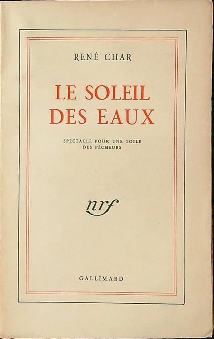Le soleil des eaux - copertina