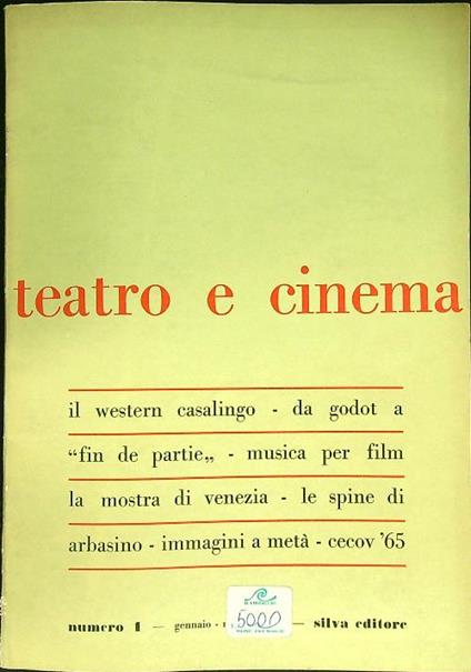 Teatro e Cinema n. 1/gennaio-marzo 1967 - copertina