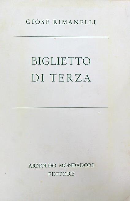 Biglietto di terza - Giose Rimanelli - copertina