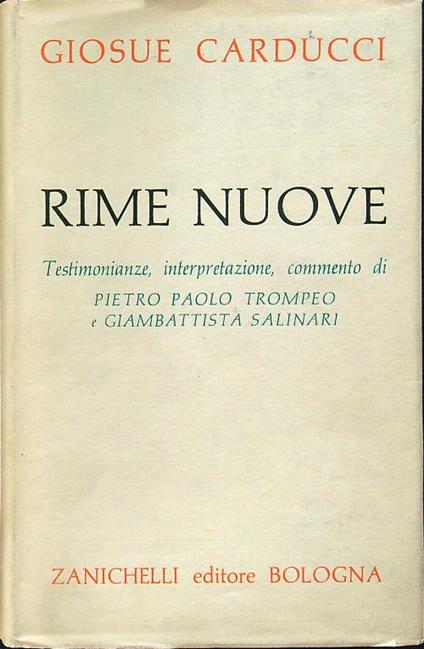 Rime nuove - Giosuè Carducci - copertina