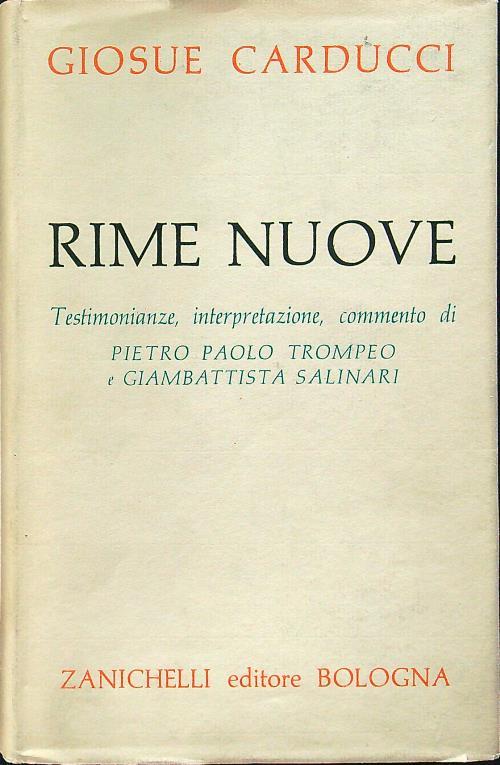 Rime nuove - Giosuè Carducci - copertina