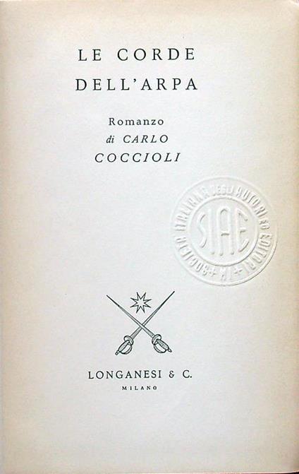 Le corde dell'arpa - Carlo Coccioli - copertina