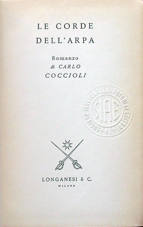 Le corde dell'arpa - Carlo Coccioli - copertina