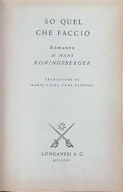 So quel che faccio - copertina