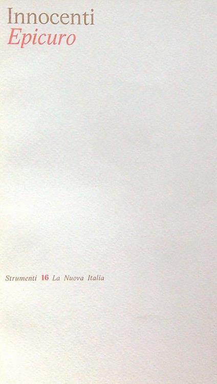 Epicuro - Piero Innocenti - copertina
