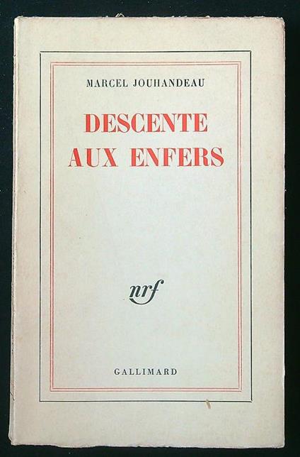 Descente aux enfers - Marcel Jouhandeau - copertina