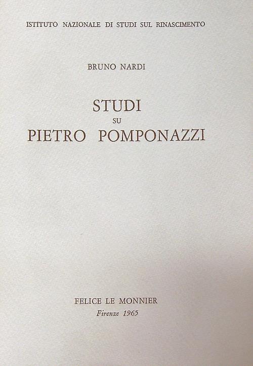 Studi Su Pietro Pomponazzi