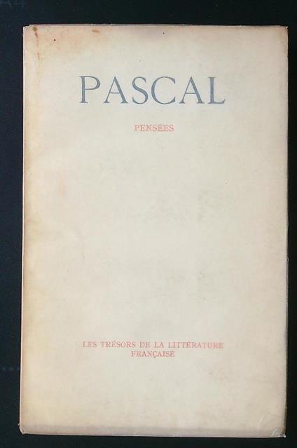 Pensées - Pascal - copertina