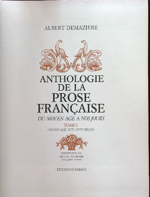 Anthologie de la prose francaise 3vv