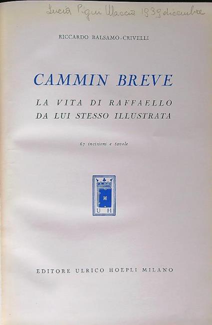 Cammin breve - Riccardo Balsamo Crivelli - copertina