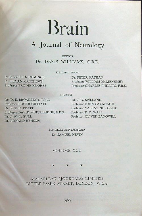 Brain A journal of neurology volume XCII 1969
