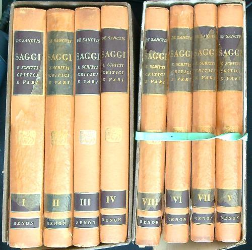 Saggi scritti. 8vv - Francesco De Sanctis - copertina