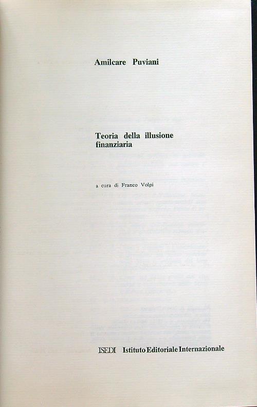 Teoria della illusione finanziaria - copertina