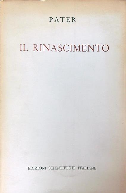 Il rinascimento - Walter Pater - copertina