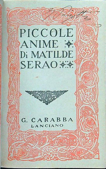 Piccole anime - Matilde Serao - copertina