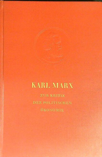 Zur kritik der politischen okonomie - Karl Marx - copertina