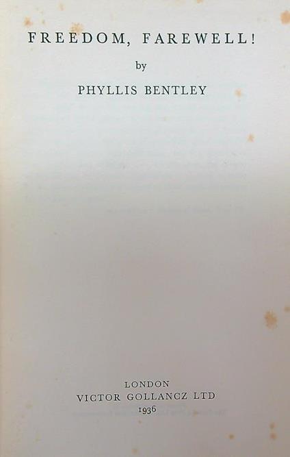 Freedom, Farewell! - copertina