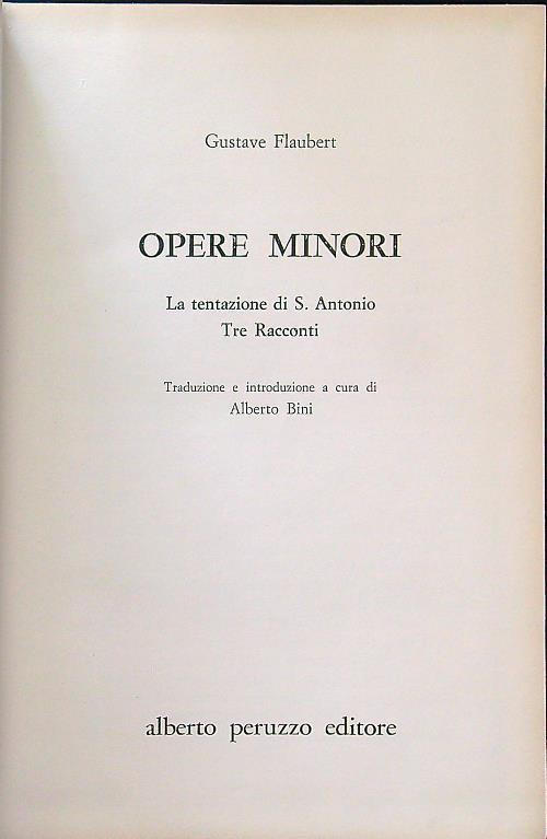 Opere minori - Gustave Flaubert - copertina