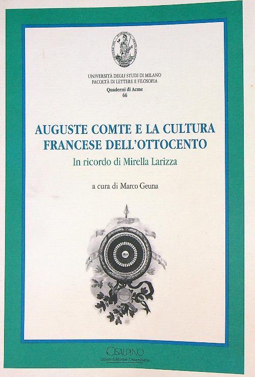 Auguste Comte e la cultura francese dell'Ottocento