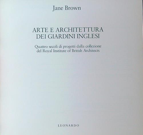 Arte e Architettura dei Giardini Inglesi