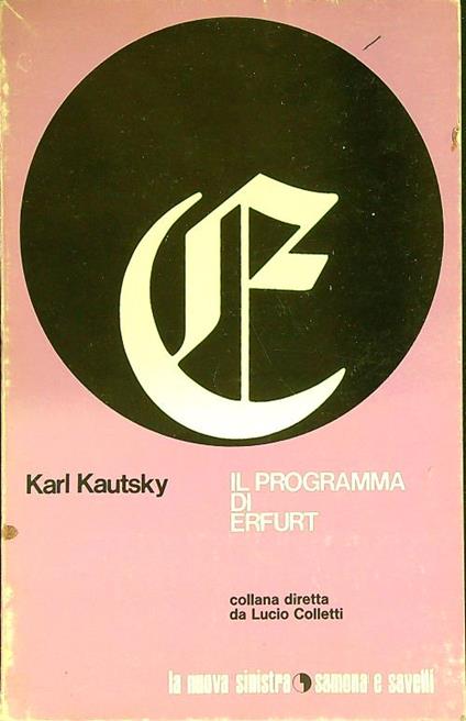 Il programma di Erfurt - Karl Kautsky - copertina