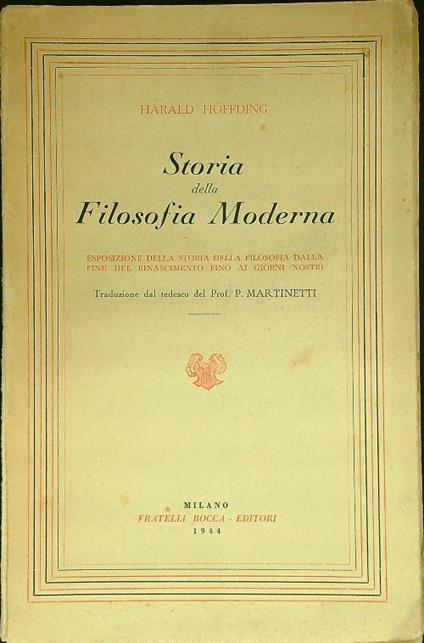 Storia della filosofia moderna vol.1 - Harold Hoffding - copertina