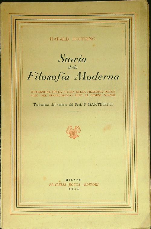 Storia della filosofia moderna vol.1 - Harold Hoffding - copertina