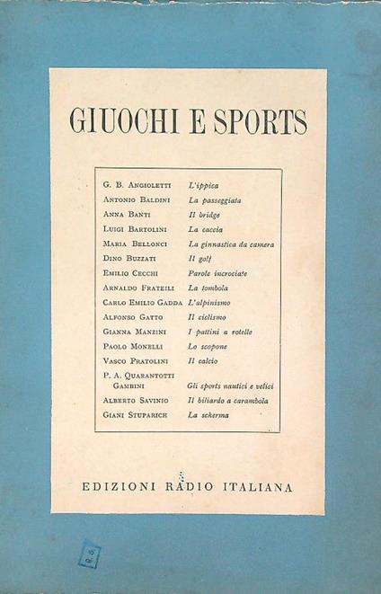 Giuochi e sports con sei disegni originali di Mino Maccari - copertina