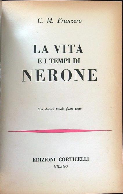 La vita e i tempi di Nerone - copertina