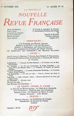 La Nouvelle Revue Francaise 10/octobre 1953