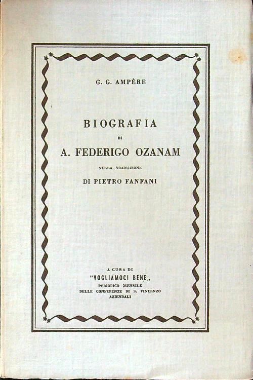 Biografia di Federico Ozanam - copertina
