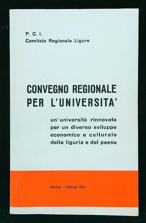Convegno regionale per l'università - copertina