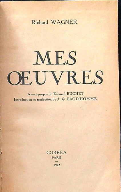 Mes Ouvres - Richard Wagner - copertina