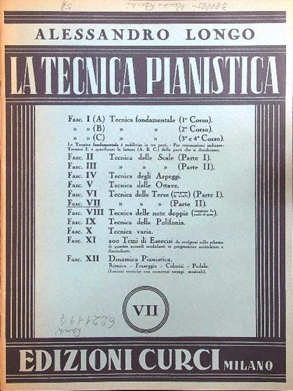 La tecnica pianistica VII - Alessandro Longo - copertina